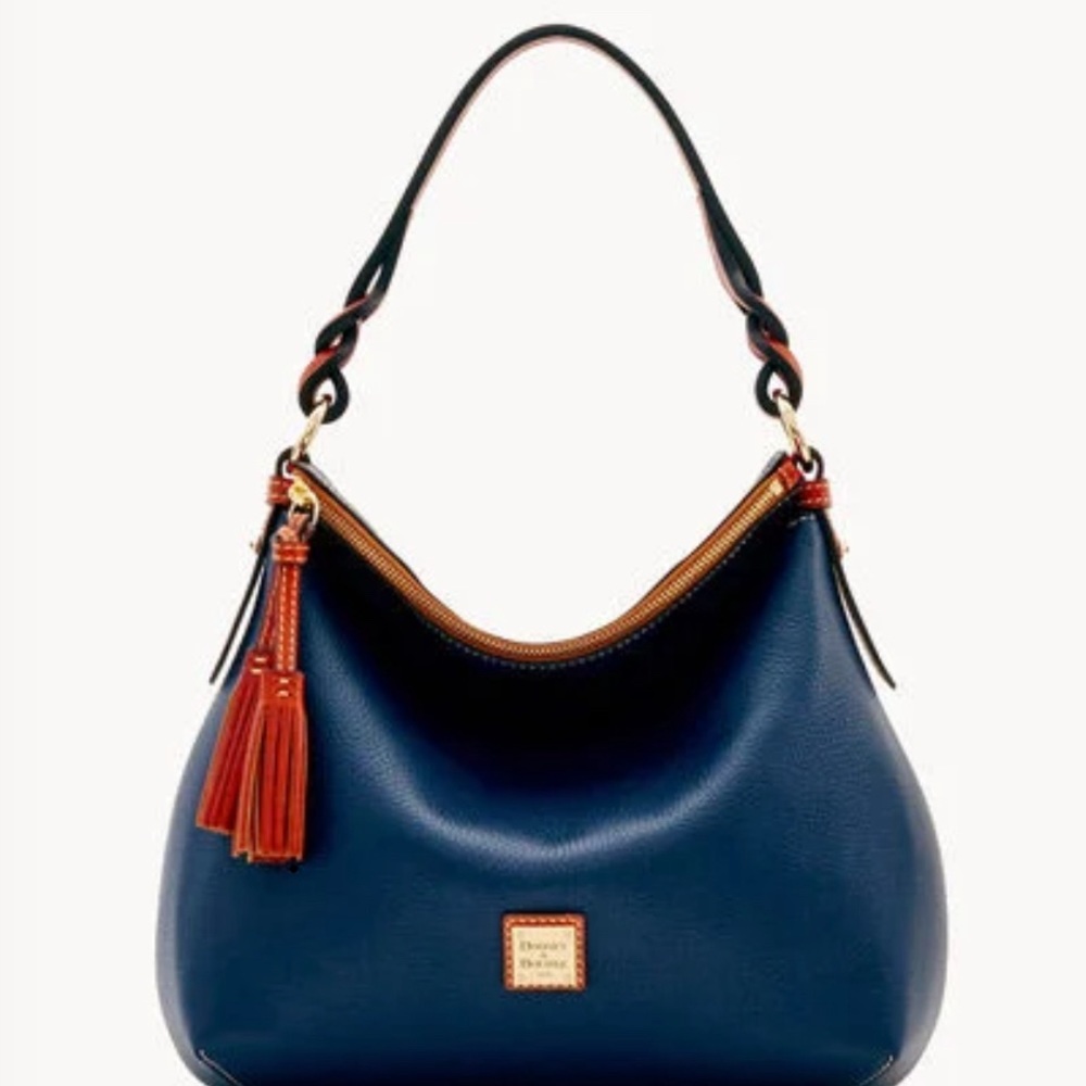 Dooney and Burke all leather navy, and brown. Florentine Leather! NWOT!